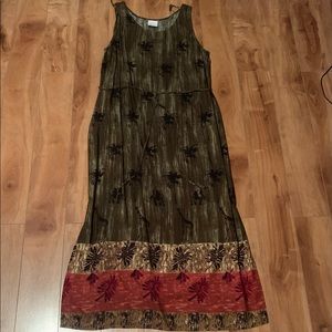 Long Summer Dress w/Palm tree and Animal pattern